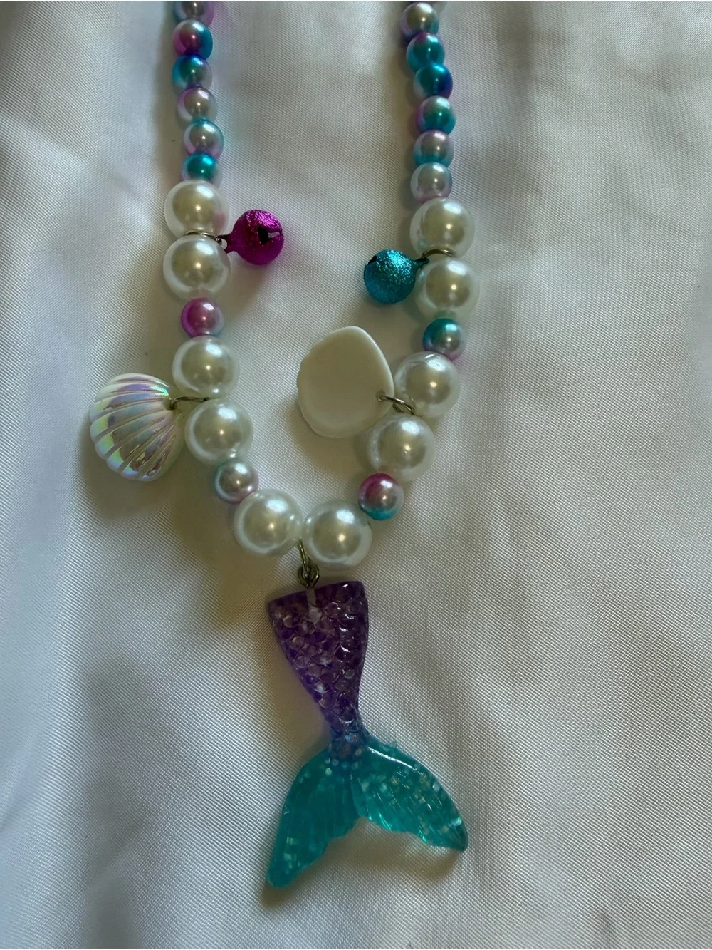 Mermaid Pearl Charm Necklace Y2K Mermaidcore